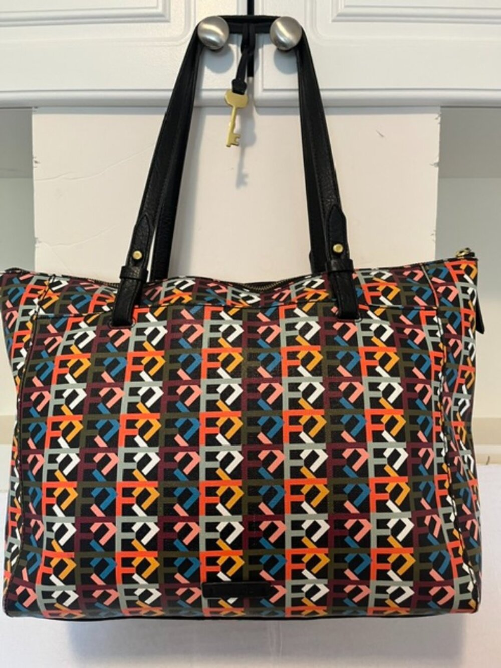 Fossil patterned large tote bag.